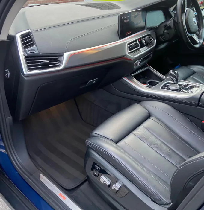 Clean BMW driver area after interior detailing
